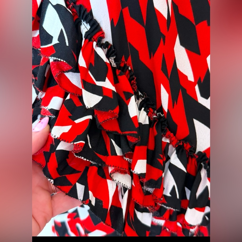 Marni - Stylish Red and Black Patterned Midi Skirt - Italian size 42, US 12 - Picture 12 of 13
